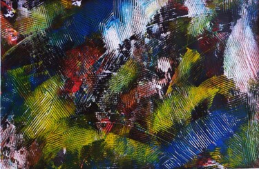 Painting titled "Fantaisie colorée" by Dominique Jolivet, Original Artwork, Acrylic