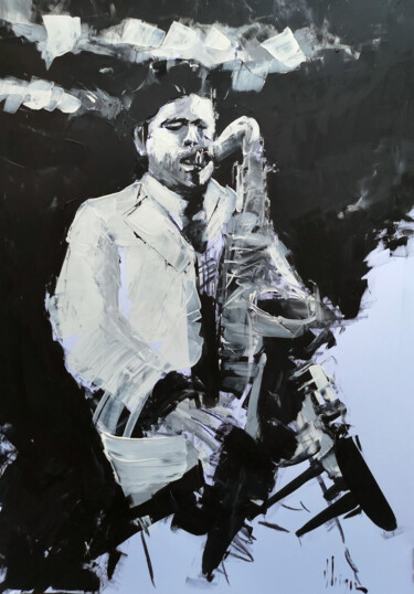 Peinture intitulée "Le saxophoniste" par Dominique Kleiner, Œuvre d'art originale, Acrylique