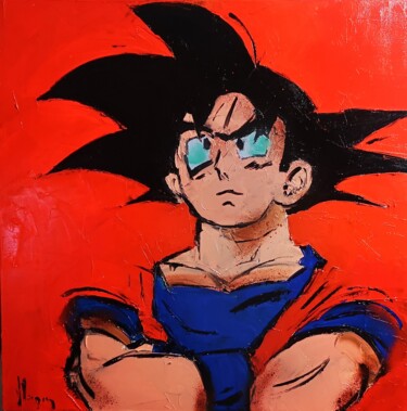 Painting titled "dragon ball" by Dominique Kleiner, Original Artwork, Oil