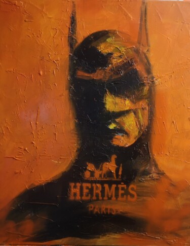 Картина под названием "batman mode hermes" - Dominique Kleiner, Подлинное произведение искусства, Масло