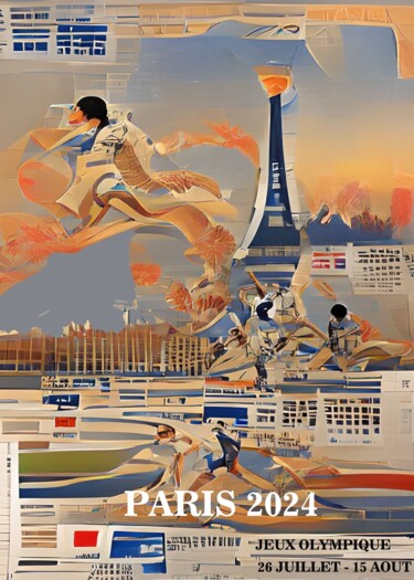 绘画 标题为“olympic games Paris…” 由Dominique Kleiner, 原创艺术品, 数字油画