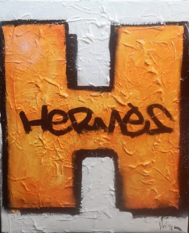 Painting titled "H de chez Hermes" by Dominique Kleiner, Original Artwork, Acrylic