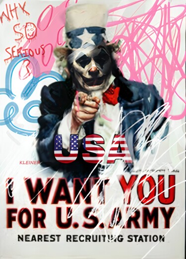 Картина под названием "I WANT YOU" - Dominique Kleiner, Подлинное произведение искусства, Цифровая живопись