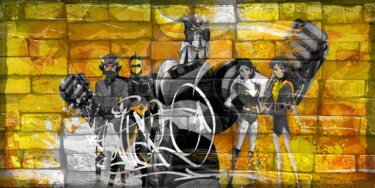 Pittura intitolato "Graffitis Goldorak" da Dominique Kleiner, Opera d'arte originale, Pittura digitale