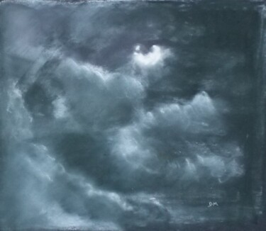 Pintura titulada "Pleine lune" por Dominique Maisonneuve, Obra de arte original, Pastel