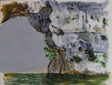 Peinture intitulée "Pont d'Arc" par Dominique Metras, Œuvre d'art originale, Acrylique