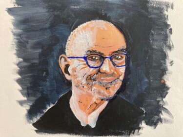 Peinture intitulée "Autoportrait avec l…" par Dominique Metras, Œuvre d'art originale, Acrylique