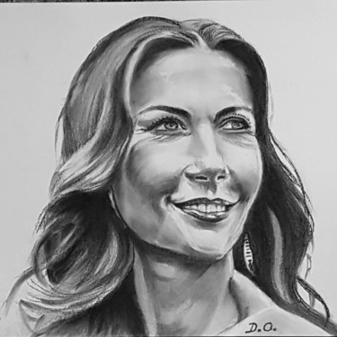 Drawing titled "Zeta-Jones" by Dominique Obry, Original Artwork