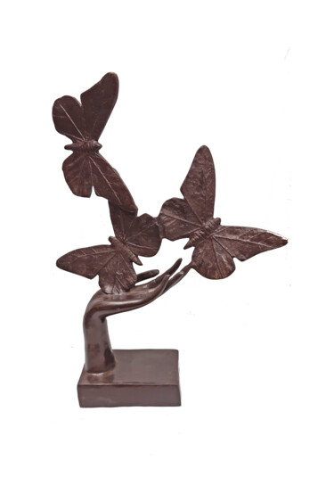 Sculpture titled "les papillons sur l…" by Dominique Peri, Original Artwork, Bronze