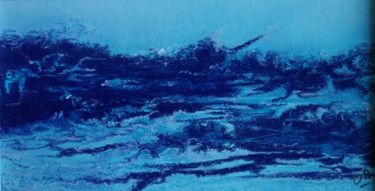 Peinture intitulée "Bleu 1" par Dominique Righi, Œuvre d'art originale, Pastel