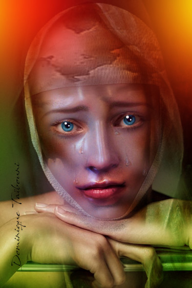 Цифровое искусство под названием "Douleur" - Dominique Taïbouni, Подлинное произведение искусства, Фотомонтаж