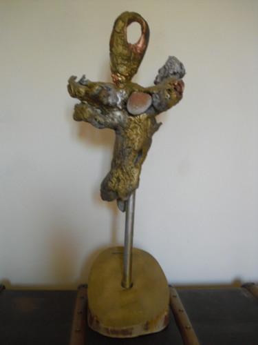 Скульптура под названием ""et puis voici mon…" - Dominique Bertrand, Подлинное произведение искусства, Дерево
