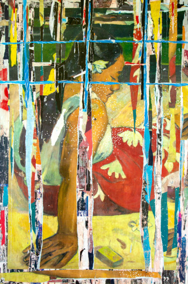 Collages titulada "Emois" por Dominique Kerkhove (DomKcollage), Obra de arte original, Collages Montado en Bastidor de camil…
