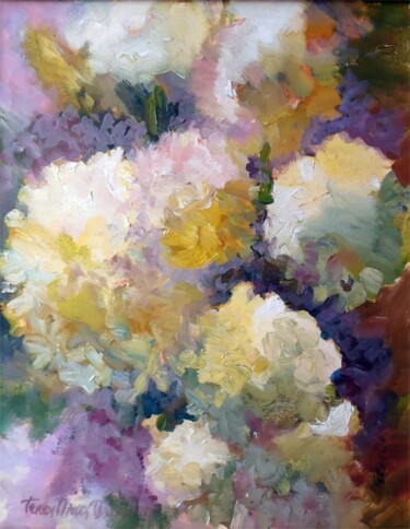 Painting titled "Floral Burst" by Don Bourret, Original Artwork