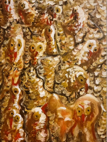Pintura intitulada "Corujas" por Don M. Vargas, Obras de arte originais, Acrílico