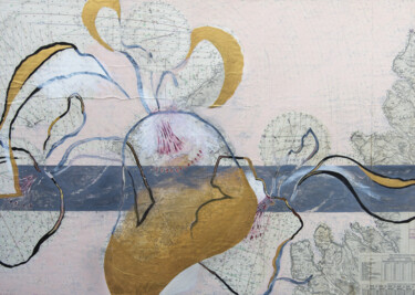 Peinture intitulée "Golden Iris" par Donald Mcleman, Œuvre d'art originale, Acrylique Monté sur Panneau de bois