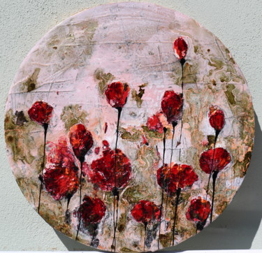 Pintura titulada "poppies red flowers…" por Donatella Marraoni, Obra de arte original, Oleo