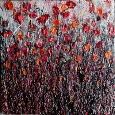 Painting titled "poppies and feeling…" by Donatella Marraoni, Original Artwork, Oil
