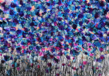 Peinture intitulée "flowers in blue" par Donatella Marraoni, Œuvre d'art originale, Acrylique