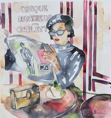 Painting titled "Time for myself" by Donatella Marraoni, Original Artwork, Watercolor