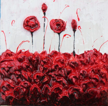 Malerei mit dem Titel "poppies passion III" von Donatella Marraoni, Original-Kunstwerk, Öl