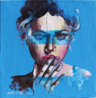 Ζωγραφική με τίτλο "blue feelings" από Donatella Marraoni, Αυθεντικά έργα τέχνης, Λάδι