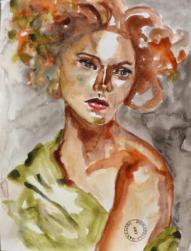 Painting titled "Waiting for nothing." by Donatella Marraoni, Original Artwork, Watercolor