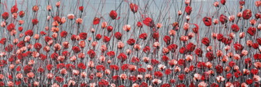 Ζωγραφική με τίτλο "Poppies in the gard…" από Donatella Marraoni, Αυθεντικά έργα τέχνης, Λάδι