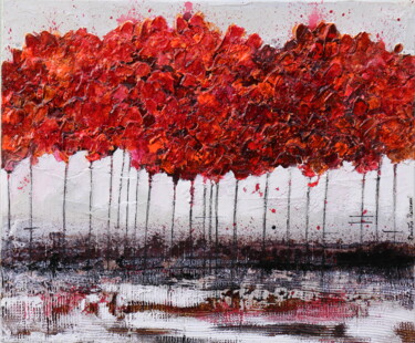 Pintura intitulada "Red Tree" por Donatella Marraoni, Obras de arte originais, Outro