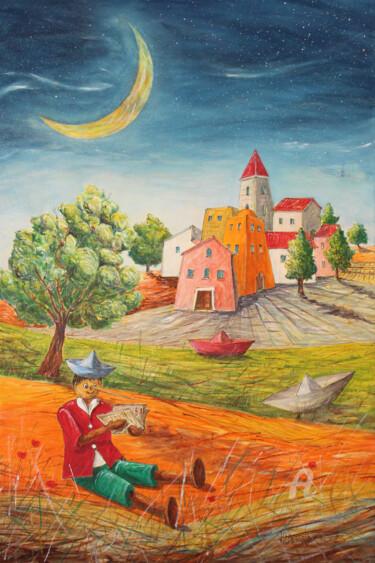 Pittura intitolato ""Pinocchio"" da Donato Larotonda, Opera d'arte originale, Acrilico Montato su Telaio per barella in legno