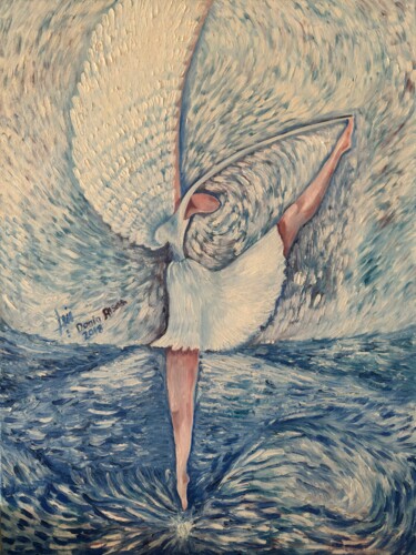 Ζωγραφική με τίτλο "Ballerina2" από Donia Al Saleh, Αυθεντικά έργα τέχνης, Λάδι Τοποθετήθηκε στο Ξύλινο φορείο σκελετό