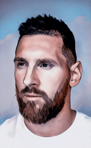 Digitale Kunst mit dem Titel "Messi" von Doniazade, Original-Kunstwerk, Digitale Malerei