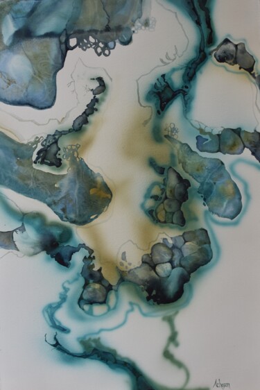 Картина под названием "Muddy Waters" - Donna Acheson Juillet, Подлинное произведение искусства, Акварель