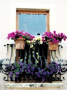 Grafika cyfrowa / sztuka generowana cyfrowo zatytułowany „Doorway to Flowers” autorstwa Donna Corless, Oryginalna praca