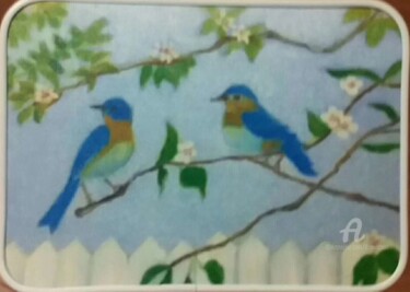 绘画 标题为“鳥兒在樹上歌唱（原作已售）” 由Mei Ha Chan (Donna), 原创艺术品, 三维建模 安装在其他刚性面板上