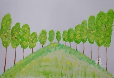 绘画 标题为“Forest in spring” 由Mei Ha Chan (Donna), 原创艺术品, 水彩 安装在木板上
