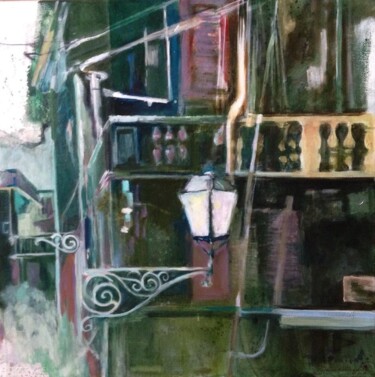 Schilderij getiteld "Calle Mollin" door Dora Krincy, Origineel Kunstwerk, Olie