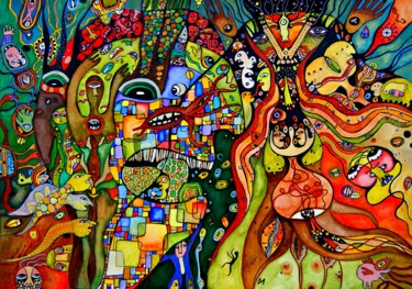 ""Forest Echoes"" başlıklı Tablo Dora Mandragora tarafından, Orijinal sanat, Suluboya