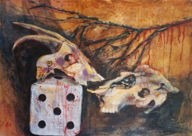 Schilderij getiteld "Climate-drought" door Dora Stork, Origineel Kunstwerk, Acryl