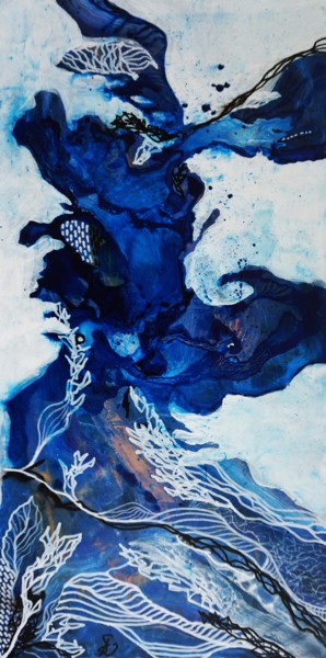 Painting titled "Deep Sea I." by Dora Stork, Original Artwork, Acrylic