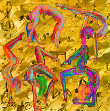 Digital Arts titled "Contorsionnistes  s…" by Doron B, Original Artwork, Digital Painting