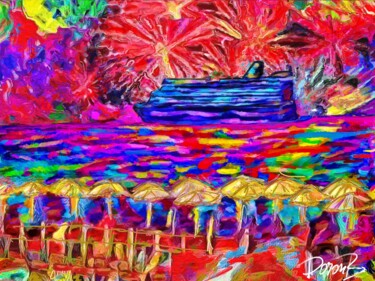 Arte digitale intitolato "Feu d’artifice dans…" da Doron B, Opera d'arte originale, Pittura digitale