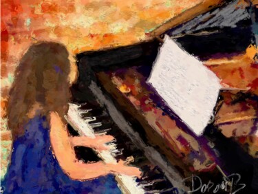 Digital Arts titled "La pianiste" by Doron B, Original Artwork, Digital Painting