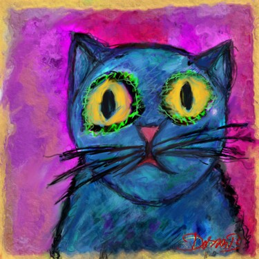 Arte digitale intitolato "Zori le chat" da Doron B, Opera d'arte originale, Pittura digitale