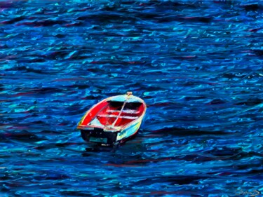 제목이 "Barque à la mer"인 디지털 아트 Doron B로, 원작, 디지털 페인팅