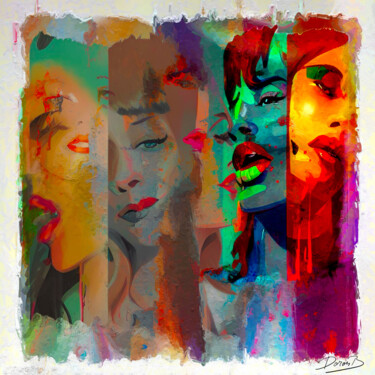 Digitale Kunst getiteld "Expression colorée" door Doron B, Origineel Kunstwerk, Digitaal Schilderwerk