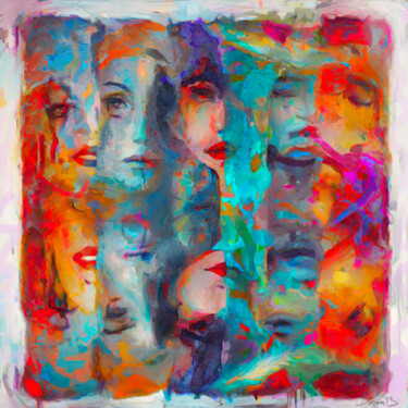 Digital Arts titled "Colorful visages vi…" by Doron B, Original Artwork, Digital Painting