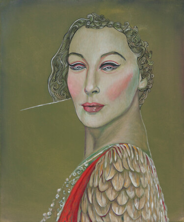 Pintura titulada "bez tytułu" por Dorota Szpil, Obra de arte original, Témpera Montado en Bastidor de camilla de madera