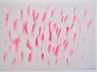 Dessin intitulée "rainy red (many-lay…" par Dorothea Breit, Œuvre d'art originale, Pastel