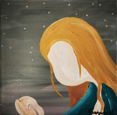 Картина под названием "Maternité 2" - Dorothée Fayard, Подлинное произведение искусства, Акрил Установлен на Деревянная рама…